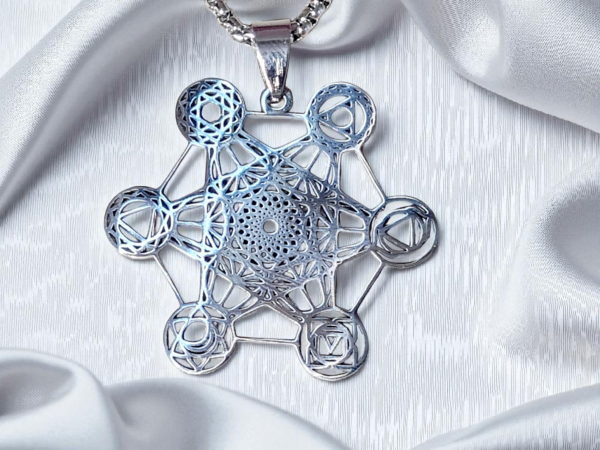 collier metatron argenté acier inoxydable